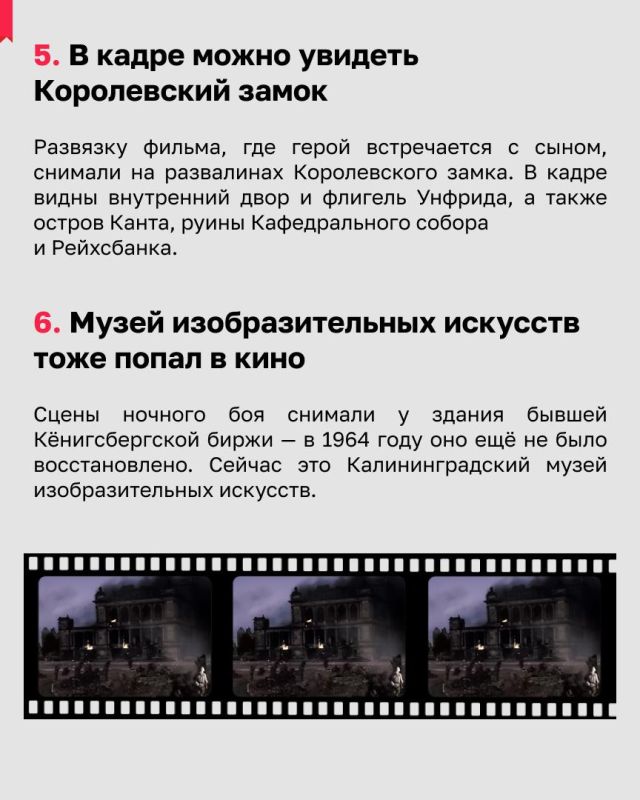 Вспоминаем любопытные факты о работе известных режиссёров в регионе вместе с автором проекта «Снято в Калининграде» Андреем Бойко и архивами «Мосфильма»