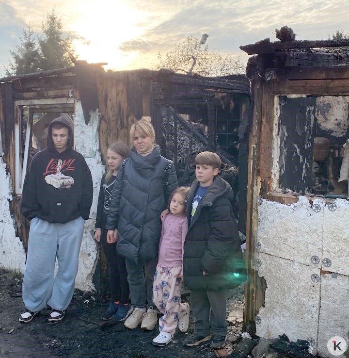 На окраине Калининграда мать и четверо детей лишились дома и всех вещей