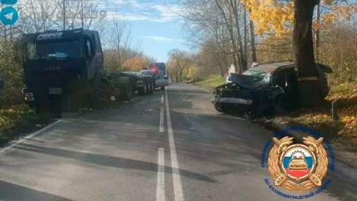 На трассе Калининград — Балтийск машина пошла на обгон и влетела в грузовик