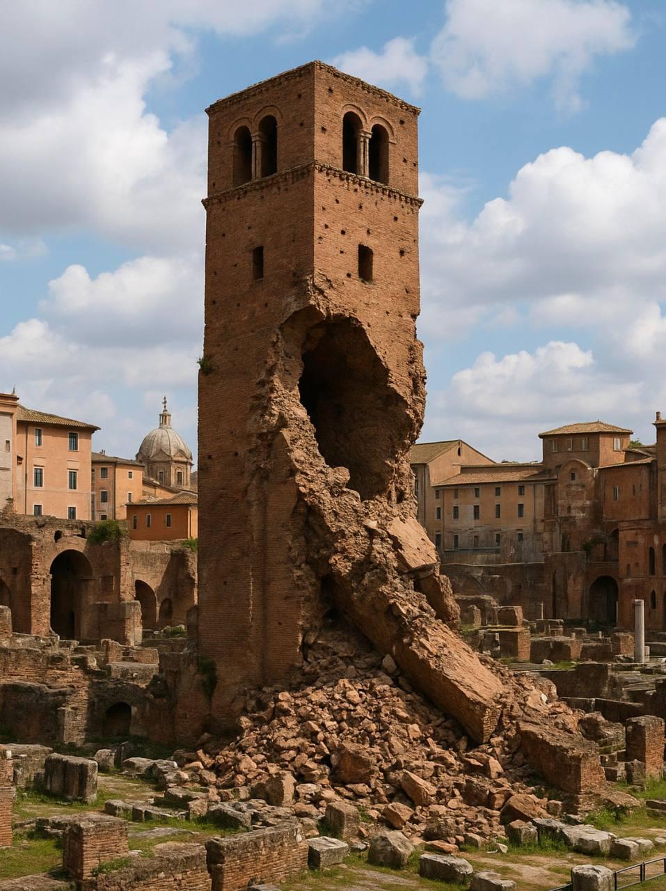 В Италии в самом центре Рима частично обвалился памятник архитектуры