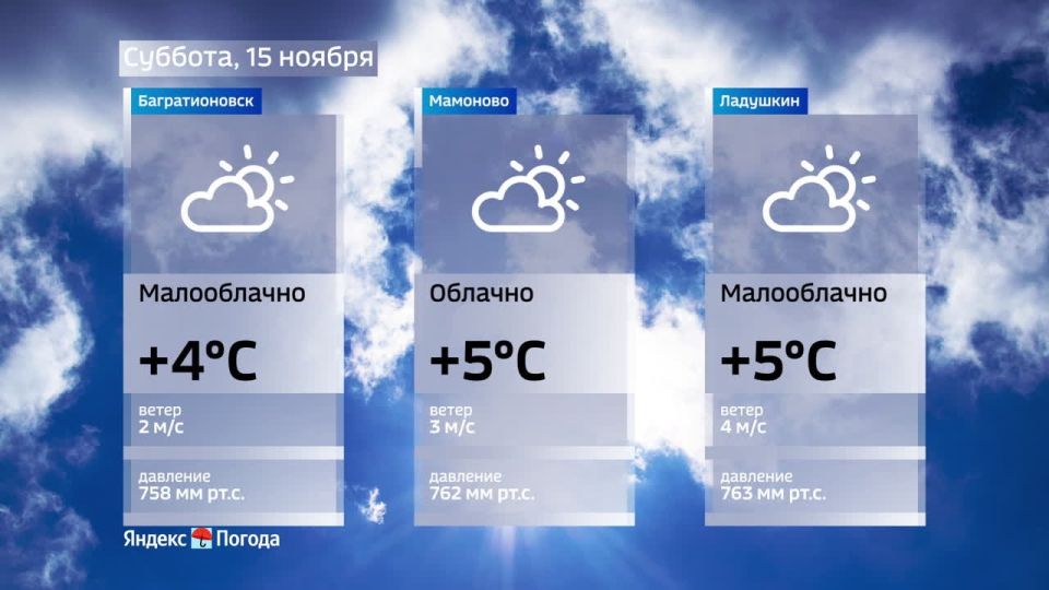 Погода на 15 ноября