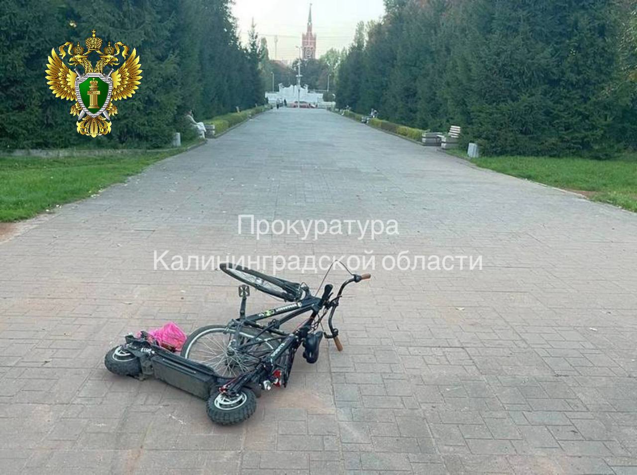 В Калининграде перед судом предстанет водитель эклектросамоката, который сбил пенсионерку