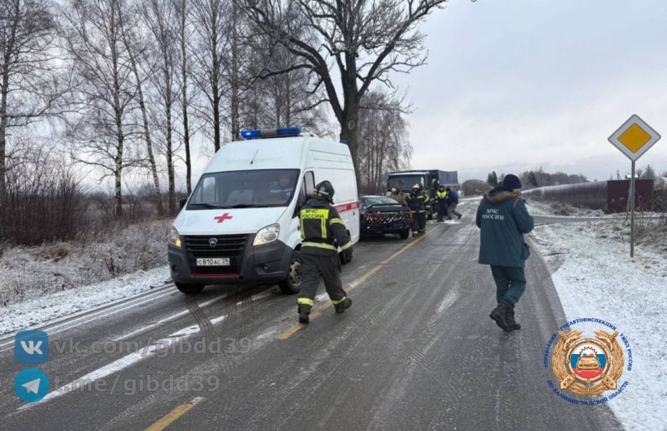 Столкновение двух автомобилей в Гусеве