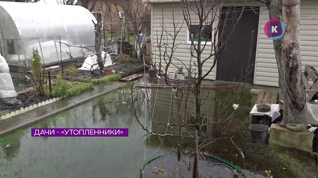 Целый квартал частных домов уходит под воду на окраине Калининграда