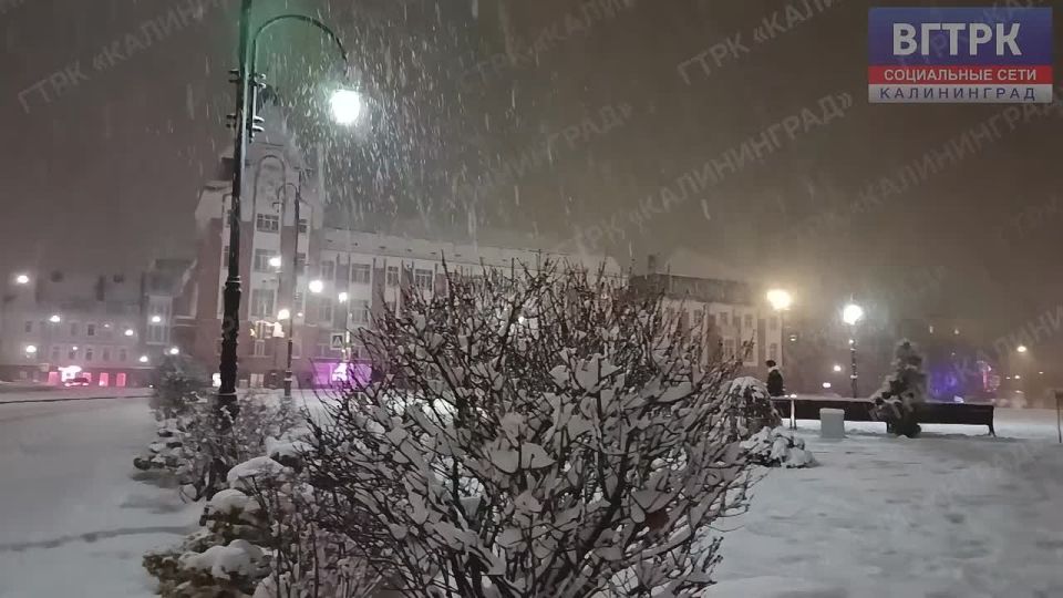 Снежная красота Гусева. Доброй ночи, друзья!