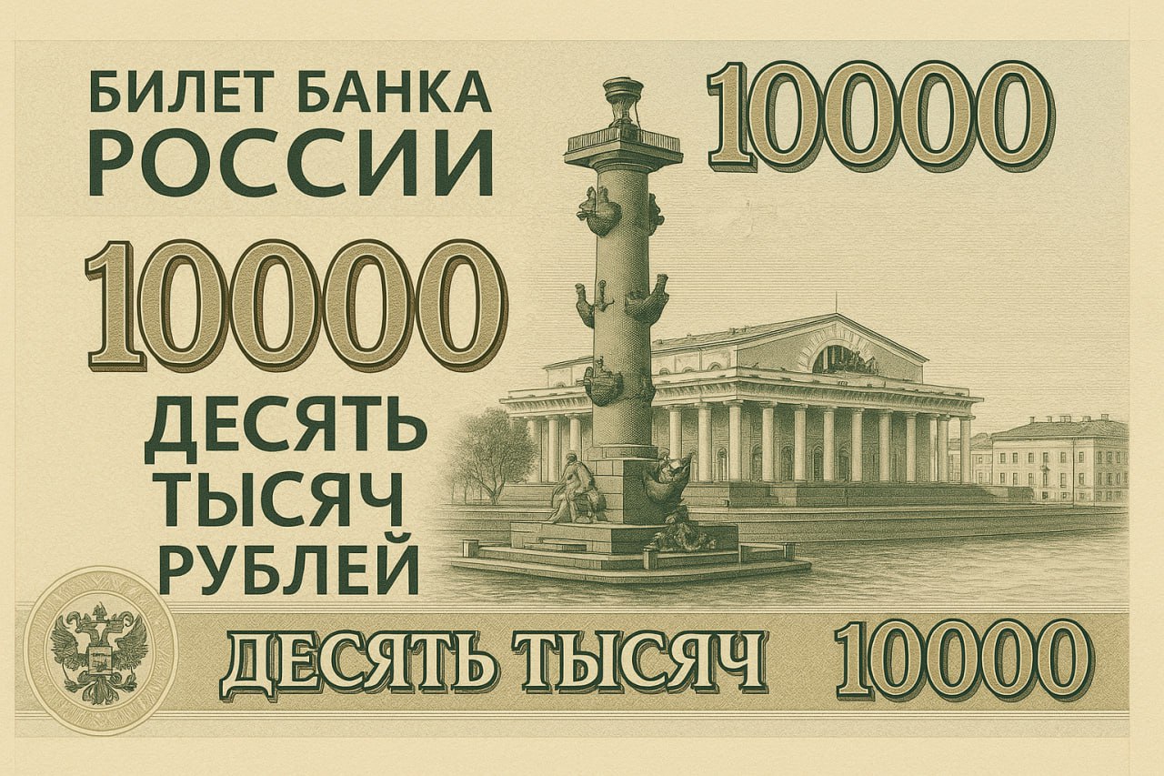 В России могут выпустить новую банкноту — 10 000 рублей