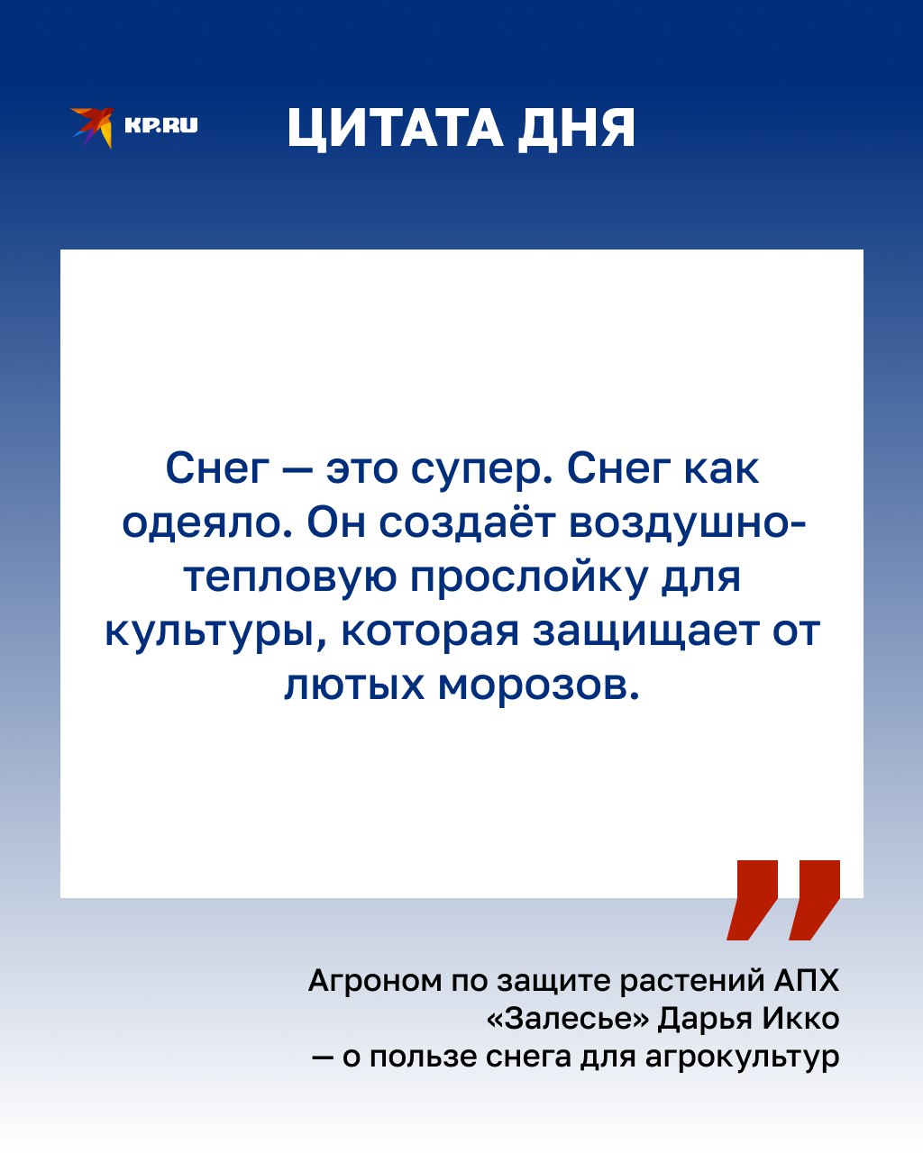 Чем полезен снег на полях в Калининградской области?