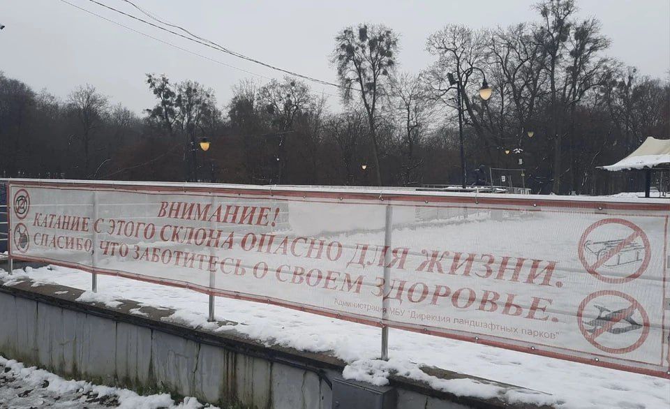 В Центральном парке Калининграда не оборудовали трассу для катания на санках