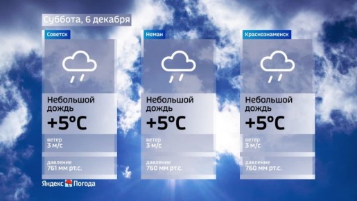Погода на 6 декабря