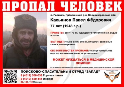 В Правдинском районе ищут 77-летнего пенсионера в военном бушлате и шапке-ушанке
