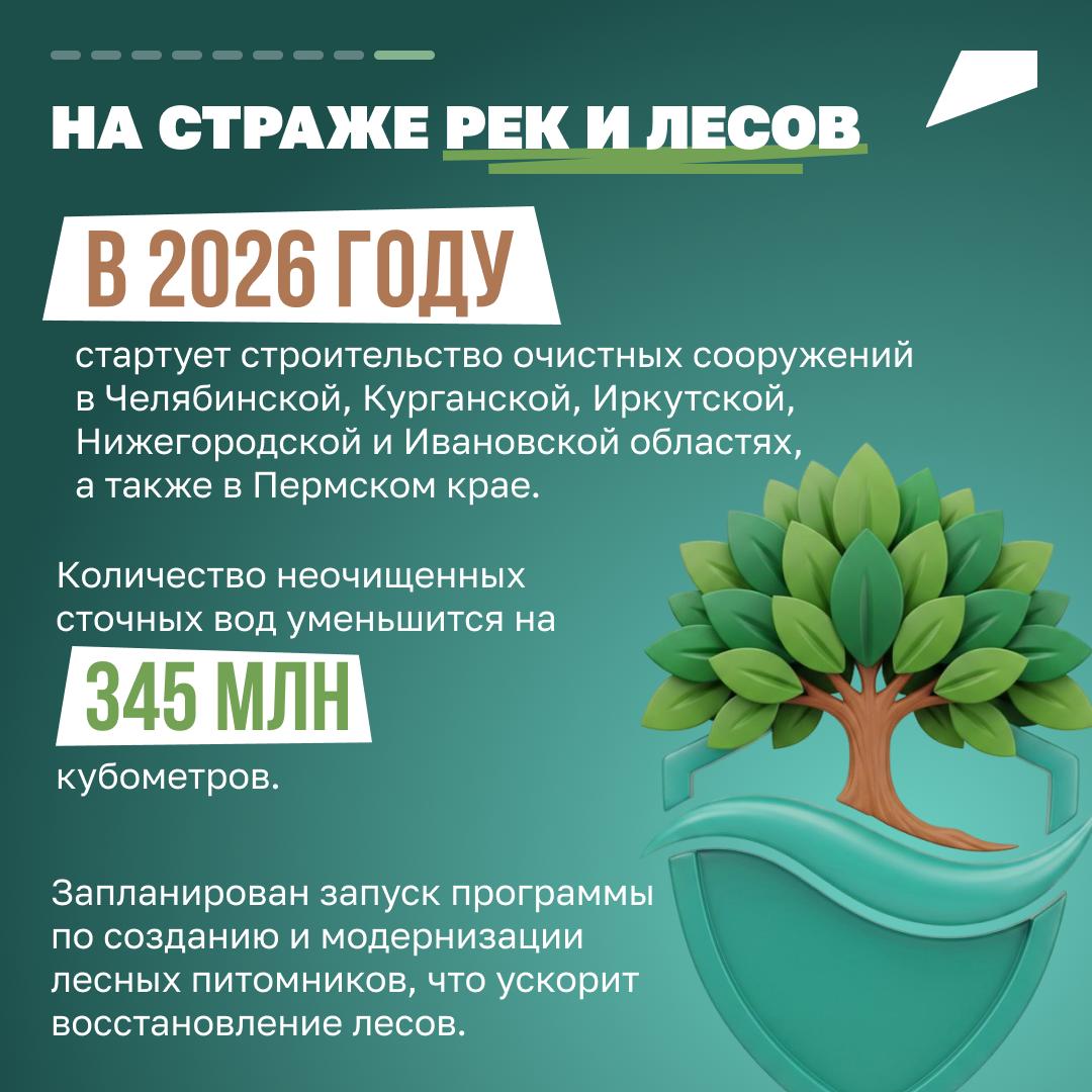 С заботой об экологии. В 2025 году по решению Президента стартовал национальный проект «Экологическое благополучие» С заботой об экологии. В 2025 году по решению Президента стартовал национальный проект «Экологическое благополучие»
