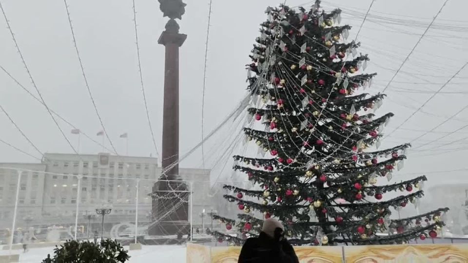 В Калининграде шторм сносит главную ёлку Нового года