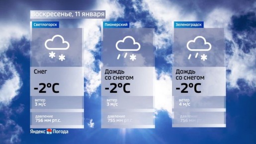 Погода на 11 января