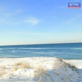 Вот так выглядит сегодня замерзшее побережье на Балтийской косе