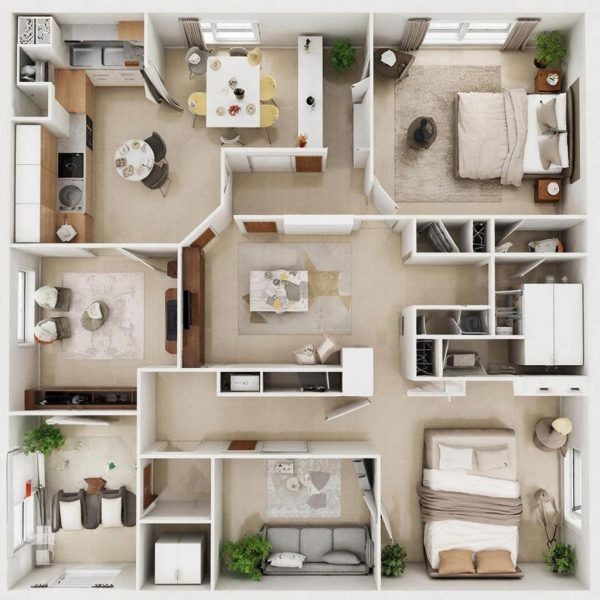 Как оптимизировать пространство в кухне, гостиной и спальне для комфортной жизни