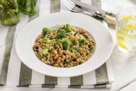 Необычное перлотто с белыми грибами для гурманов