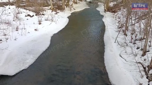 Река Красная. Снег на Виштынецкой возвышенности тает стремительно