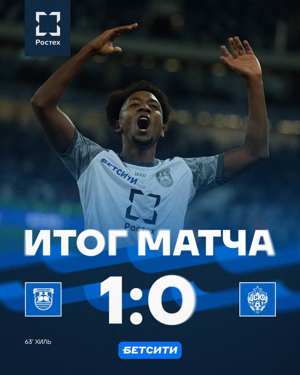 «Балтика» обыграла ЦСКА со счётом 1:0