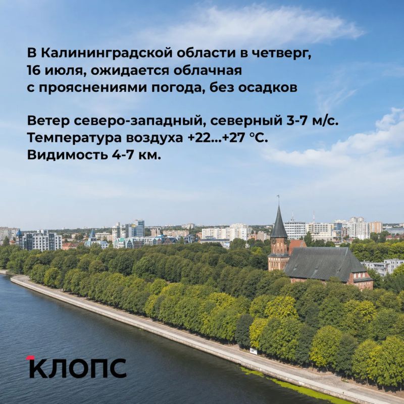 Калининградскую область 16 июля накроет туман, но днём будет тепло