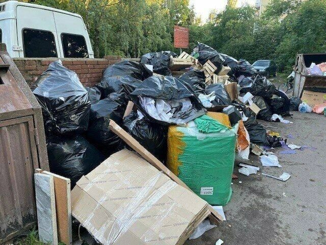 Коробки до потолка: магазин устроил свалку у мусорки на Минской Коробки до потолка: магазин устроил свалку у мусорки на Минской