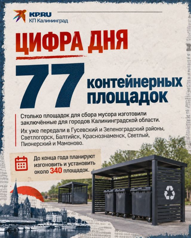77 контейнерных площадок изготовили заключённые для городов Калининградской области
