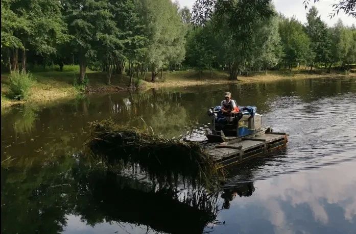 Елена Дятлова: Продолжаем очистку городских водоёмов с помощью специализированных машинамфибий Елена Дятлова: Продолжаем очистку городских водоёмов с помощью специализированных машинамфибий
