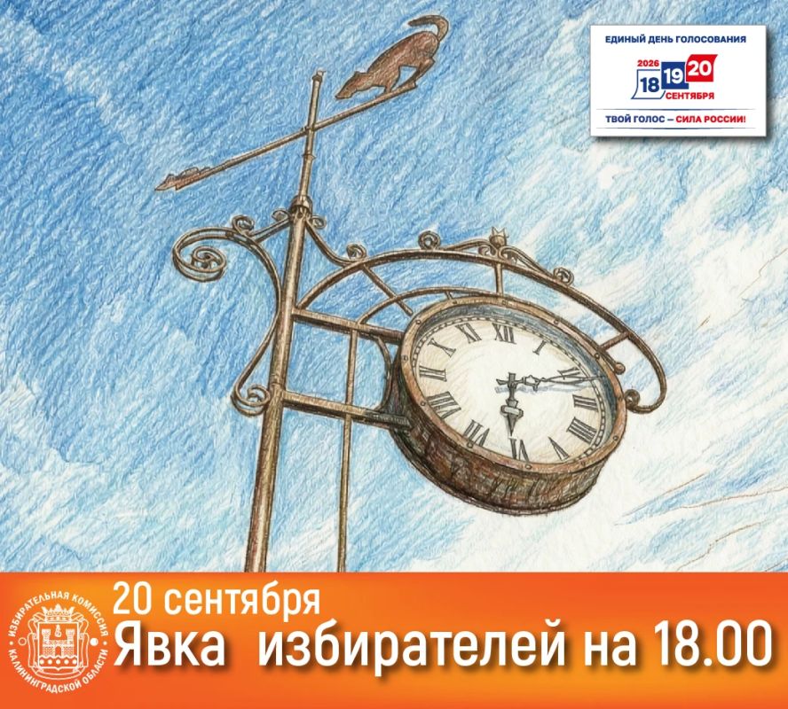 Явка избирателей в Калининградской области на 18:00 20.09.2026г