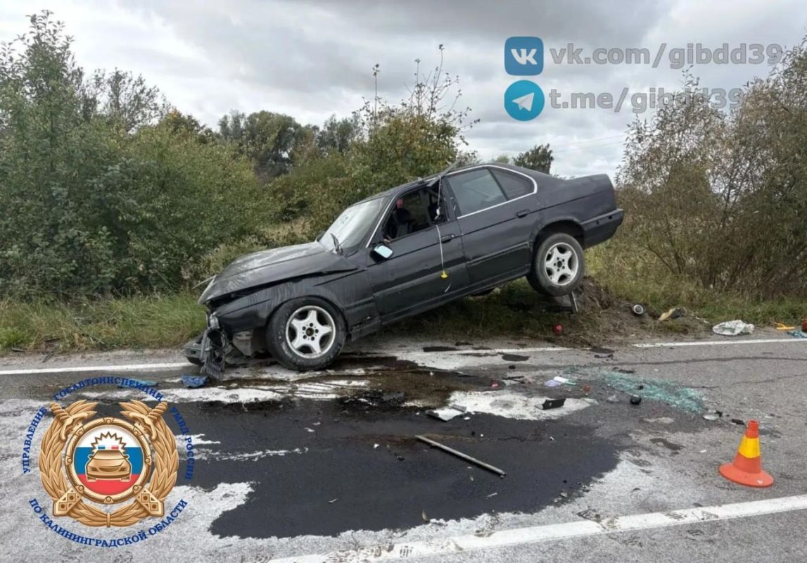 В Гусевском районе возле посёлка Кубановка BMW вылетела с дороги В Гусевском районе возле посёлка Кубановка BMW вылетела с дороги