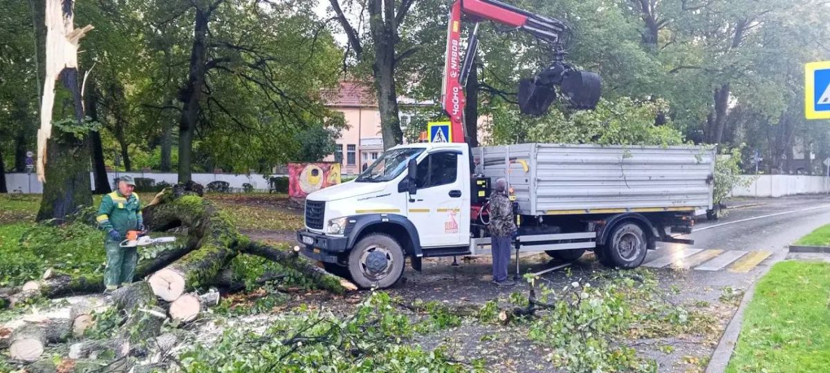 Шторм в Калининграде стихает, но последствия ещё устраняют